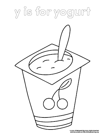 Yogurt coloring page