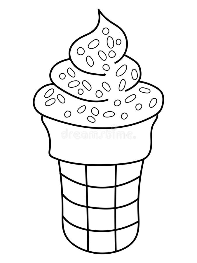 Colorful frozen yogurt delight for kids coloring book stock vector