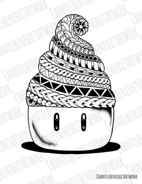 Mario up yogurt cup coloring page