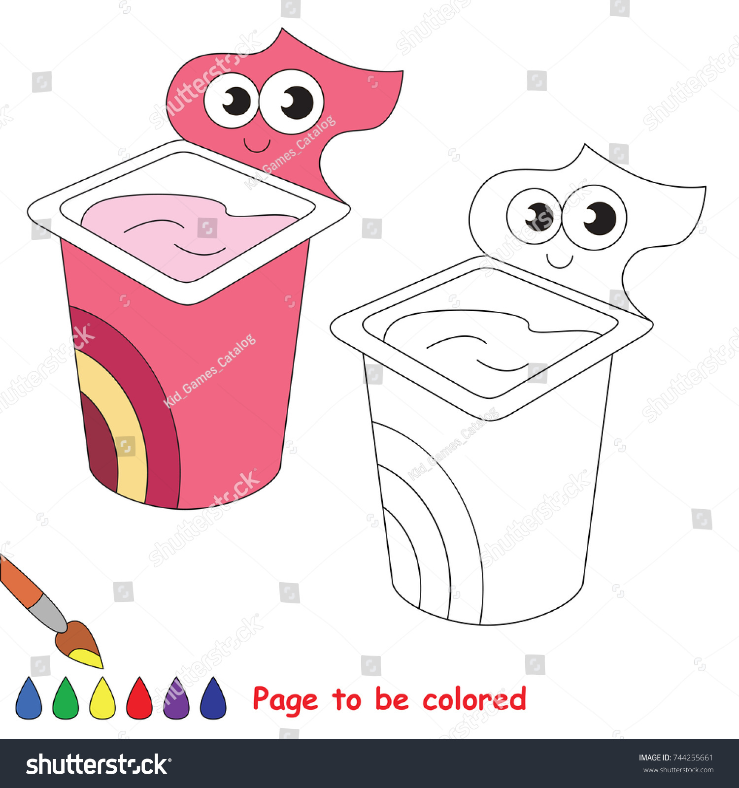 Funny yogurt be colored coloring book stock vector royalty free