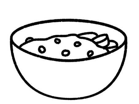Free vectors yogurt with banana and raisins line drawing