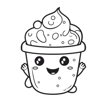Cup of yogurt coloring page outline sketch drawing vector wing drawing ring drawing cup drawing png and vector with transparent background for free download