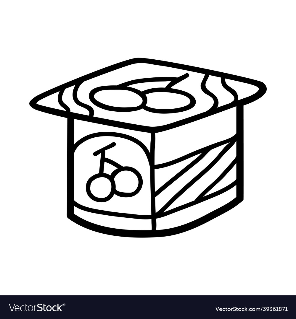 Coloring book yogurt cup royalty free vector image