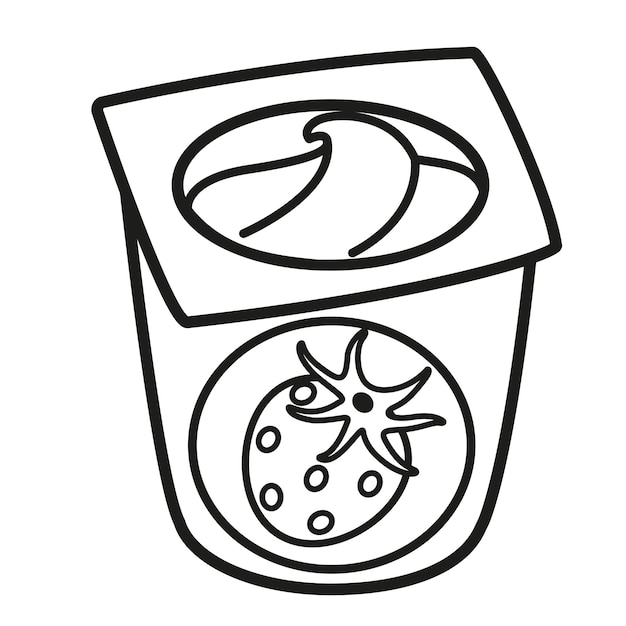 Premium vector illustration black and white yogurt