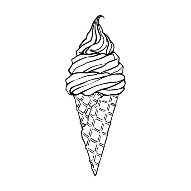 Drawing of the frozen yogurt stock illustrations royalty