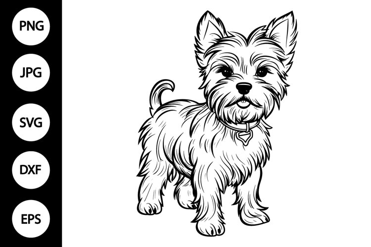 Outline yorkie svg coloring page