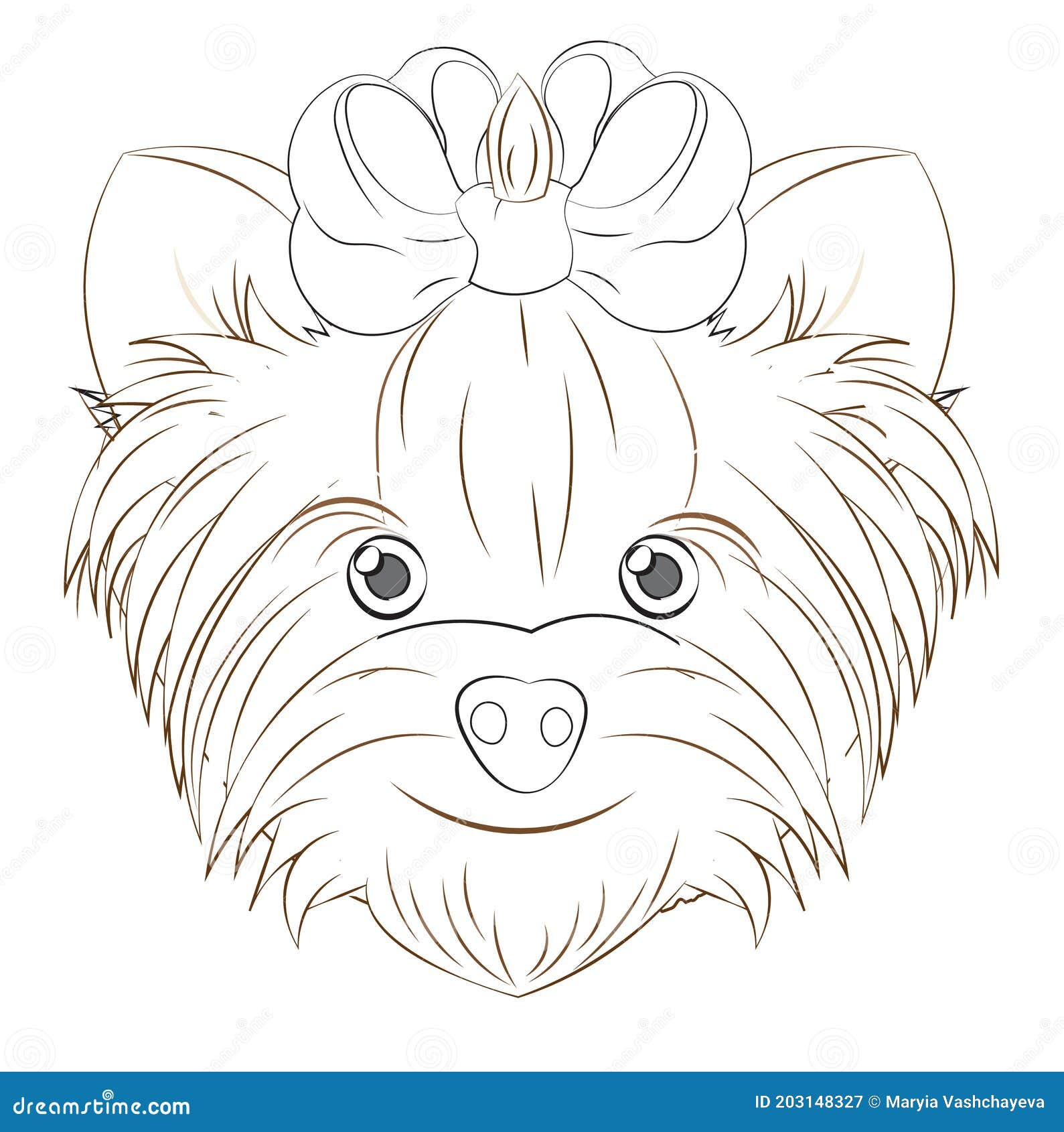 Yorkshire terrier coloring book stock vector