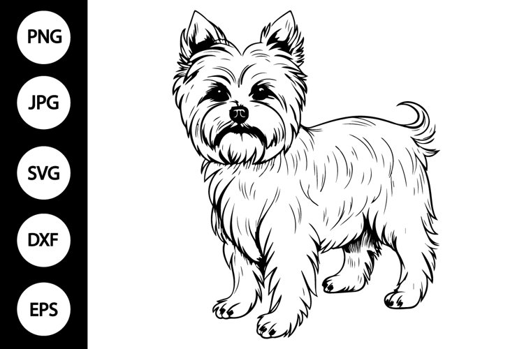 Outline yorkie svg coloring page