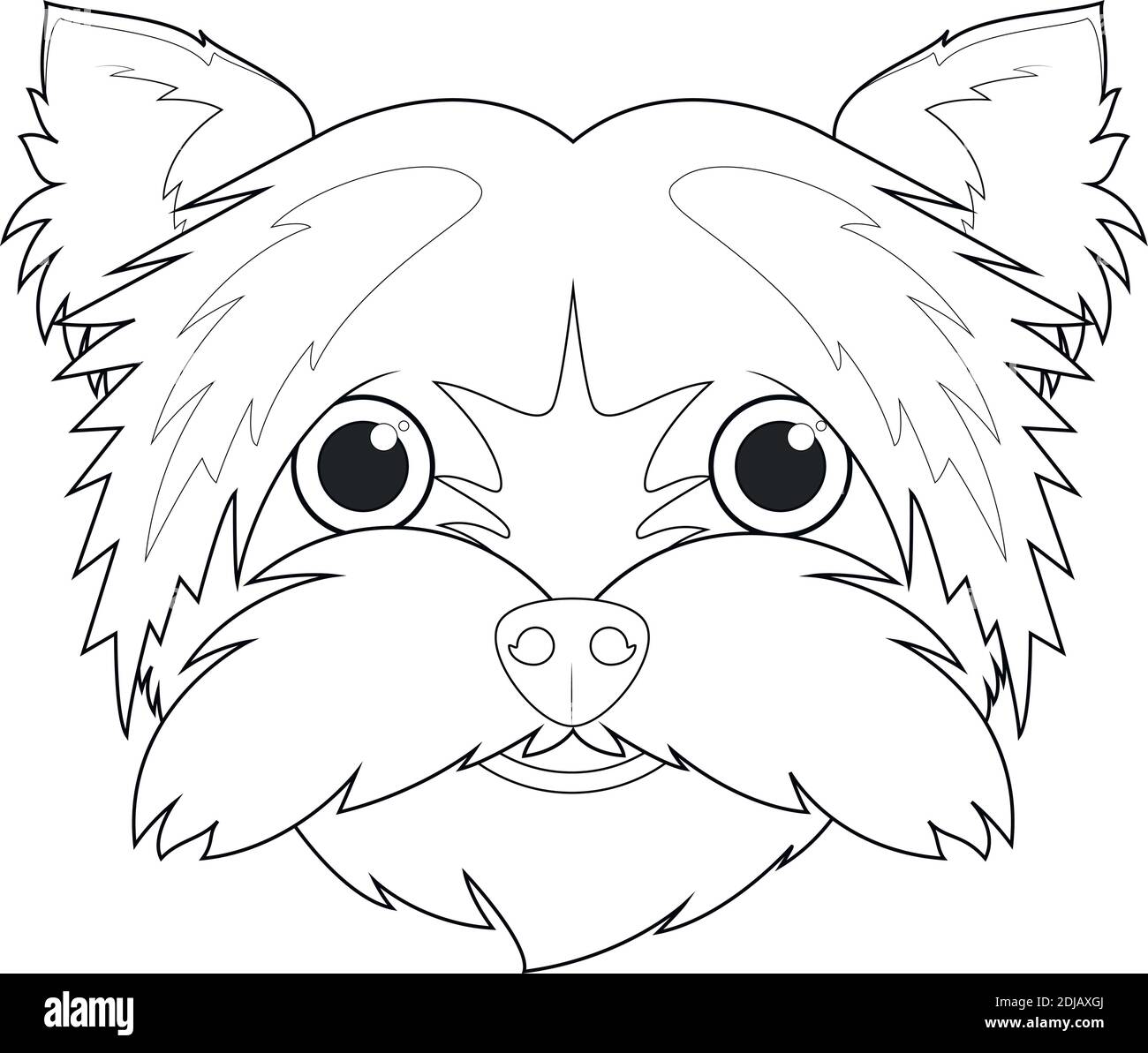 Yorkshire terrier dog easy coloring cartoon vector illustration isolated on white background stock vector image art