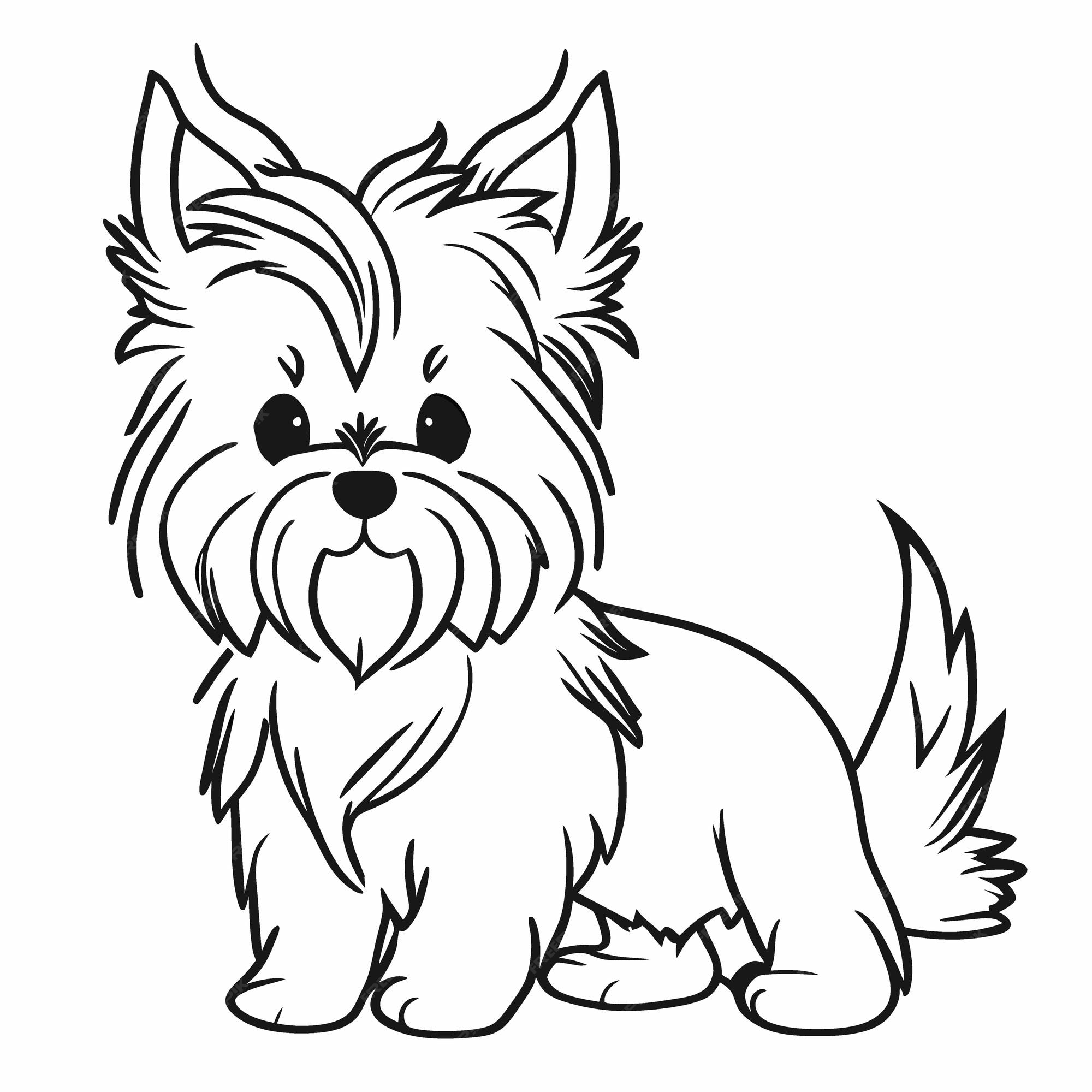 Premium vector yorkshire terrier coloring book for kids ages years simple line coloring book page simple ou