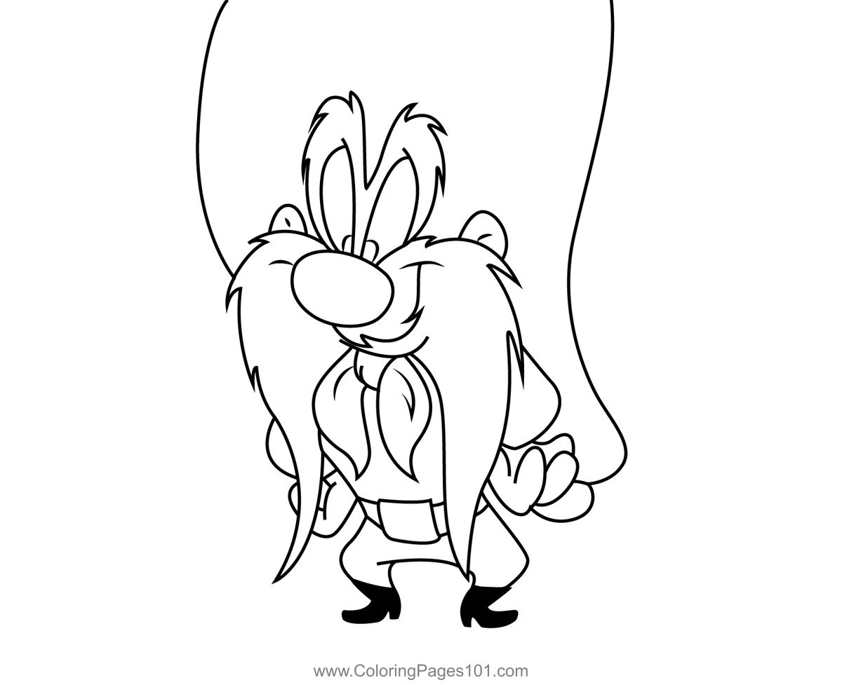 Happy yosemite sam coloring page for kids