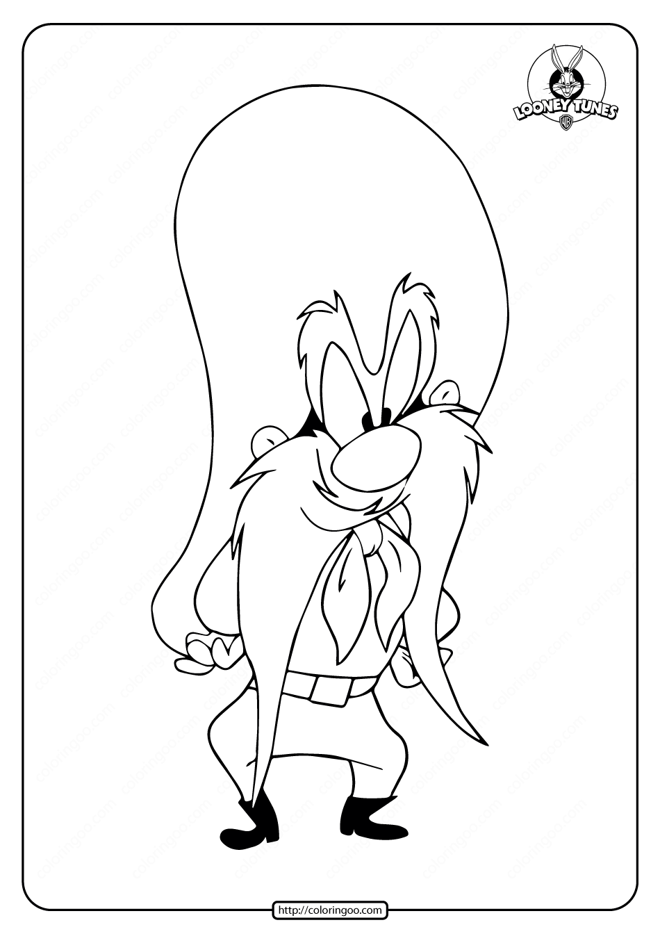 Looney tunes yosemite sam coloring page