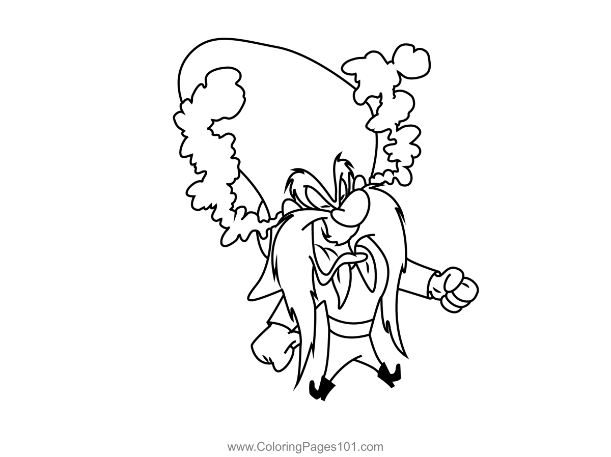 Uncontrollable yosemite sam coloring page for kids