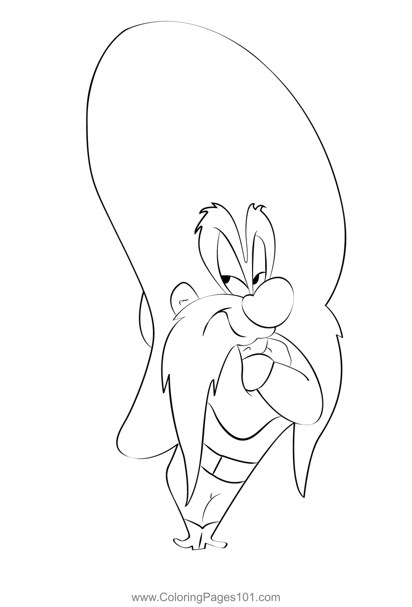 Yosemite sam cartoon coloring page for kids