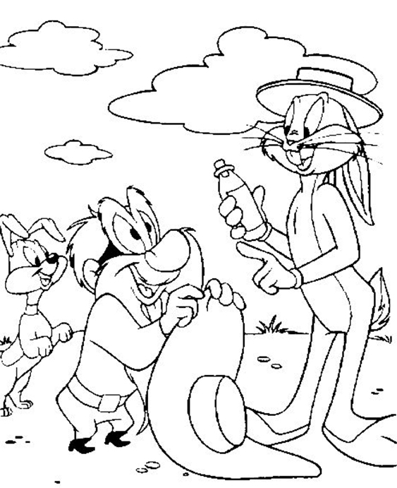 Free easy to print looney tunes coloring pages