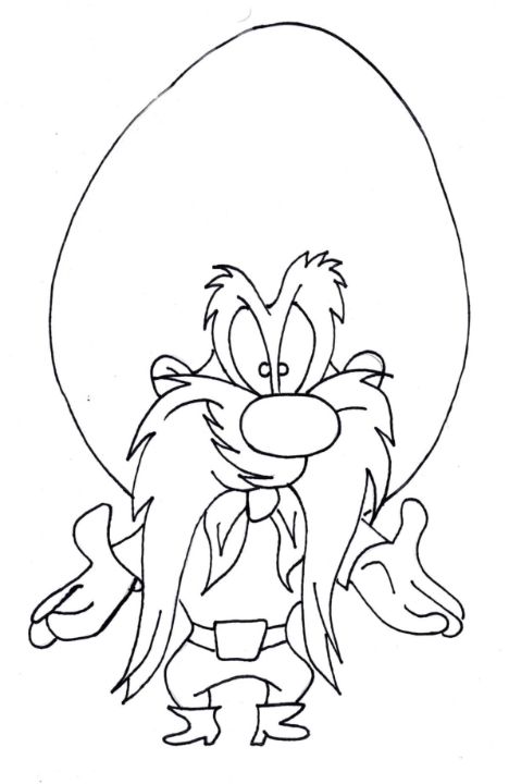 Yosemite sam original line drawing