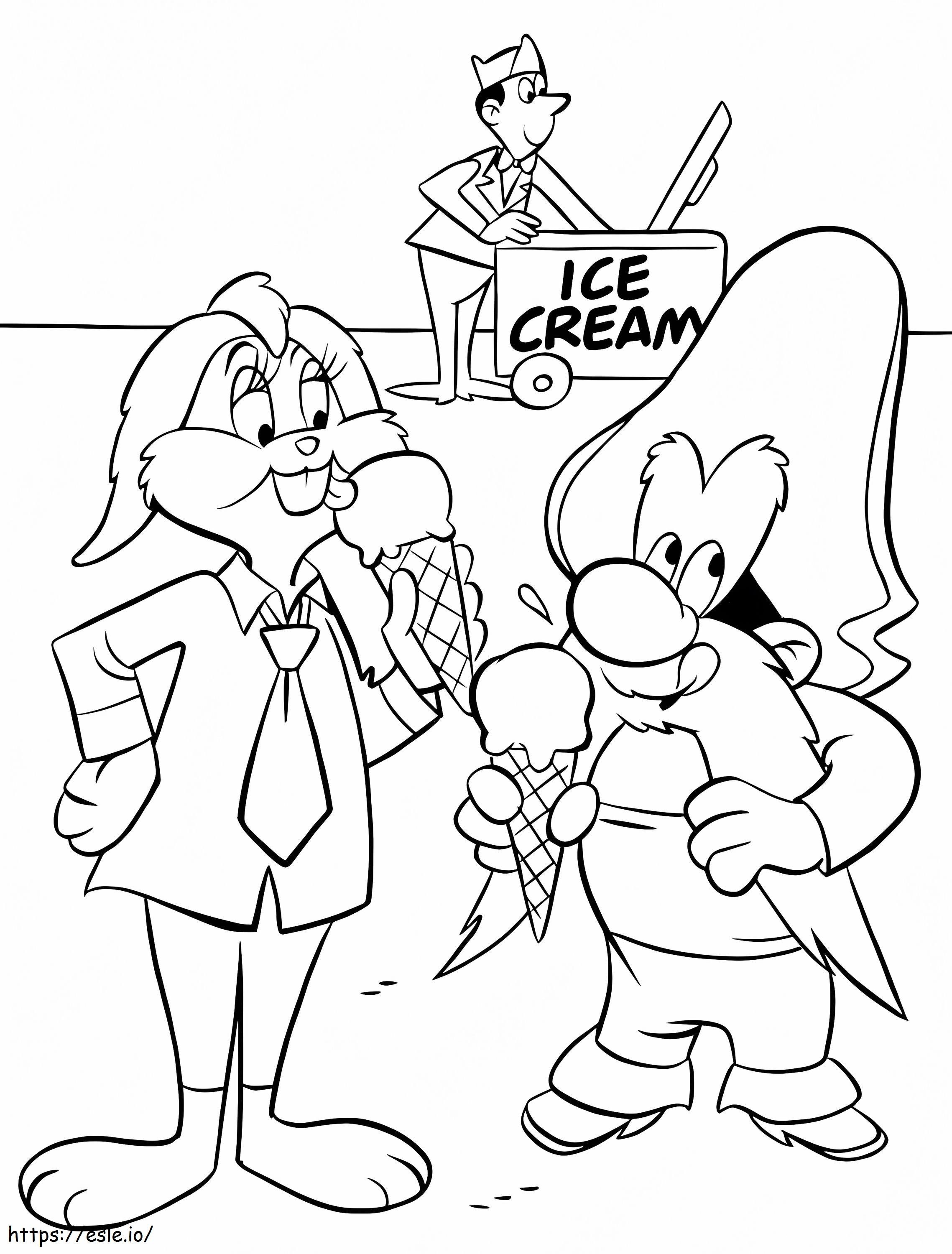 Lola bunny and yosemite sam coloring page