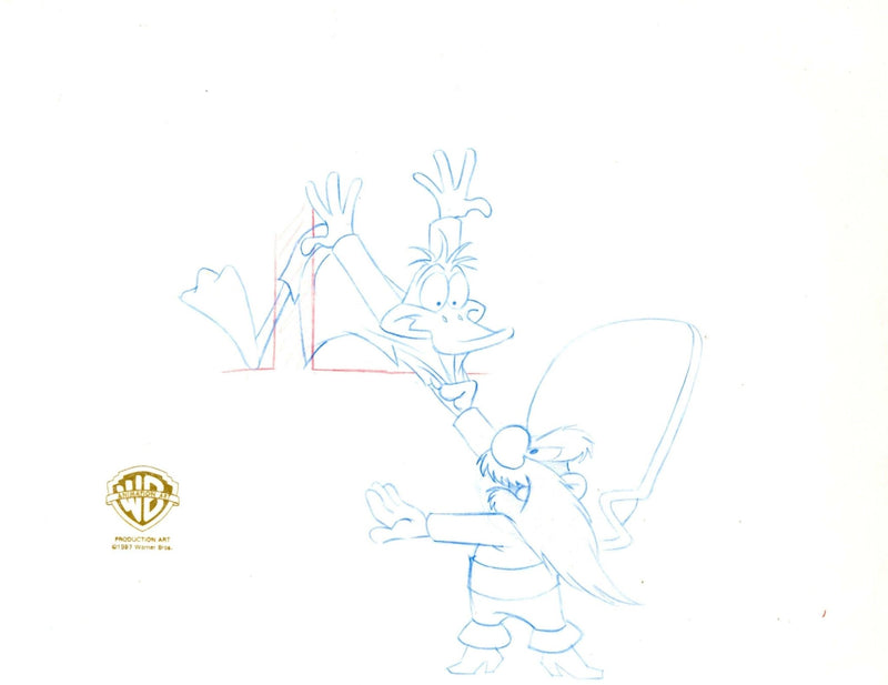 Looney tunes original production drawing daffy duck and yosemite sam â choice fine art