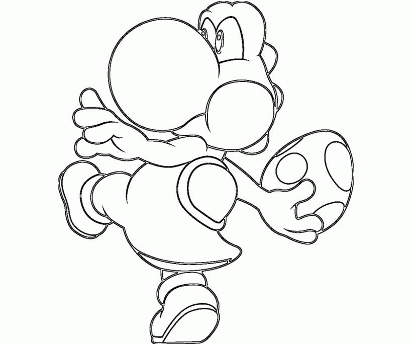 Get this yoshi coloring sheets yoshi throwing dinosaurs egg