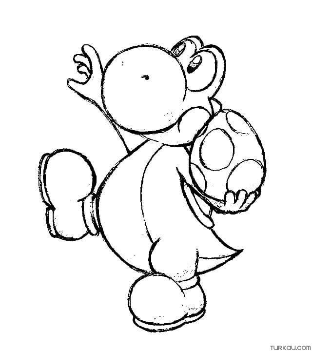Egg yoshi coloring page