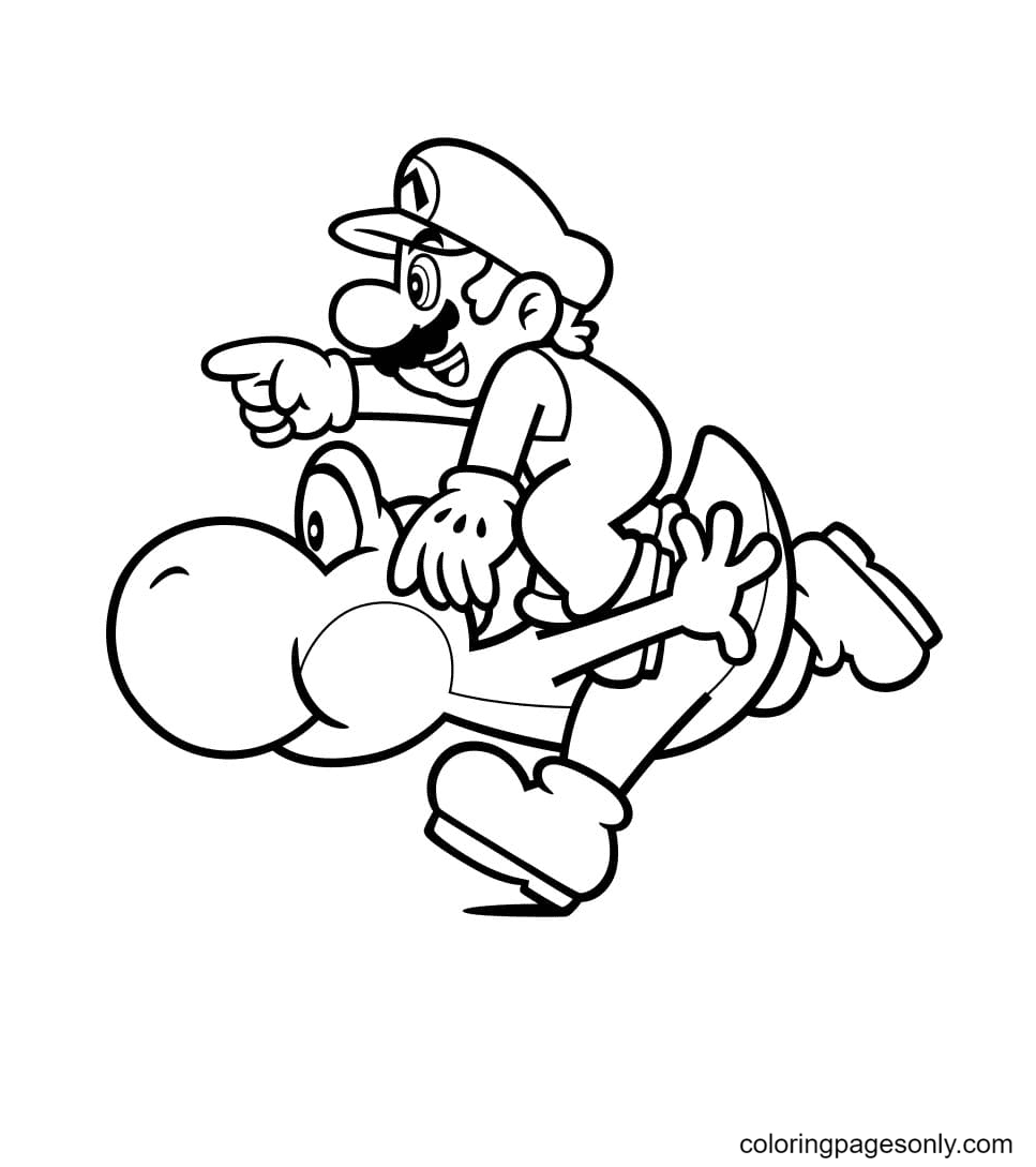 Yoshi coloring pages printable for free download