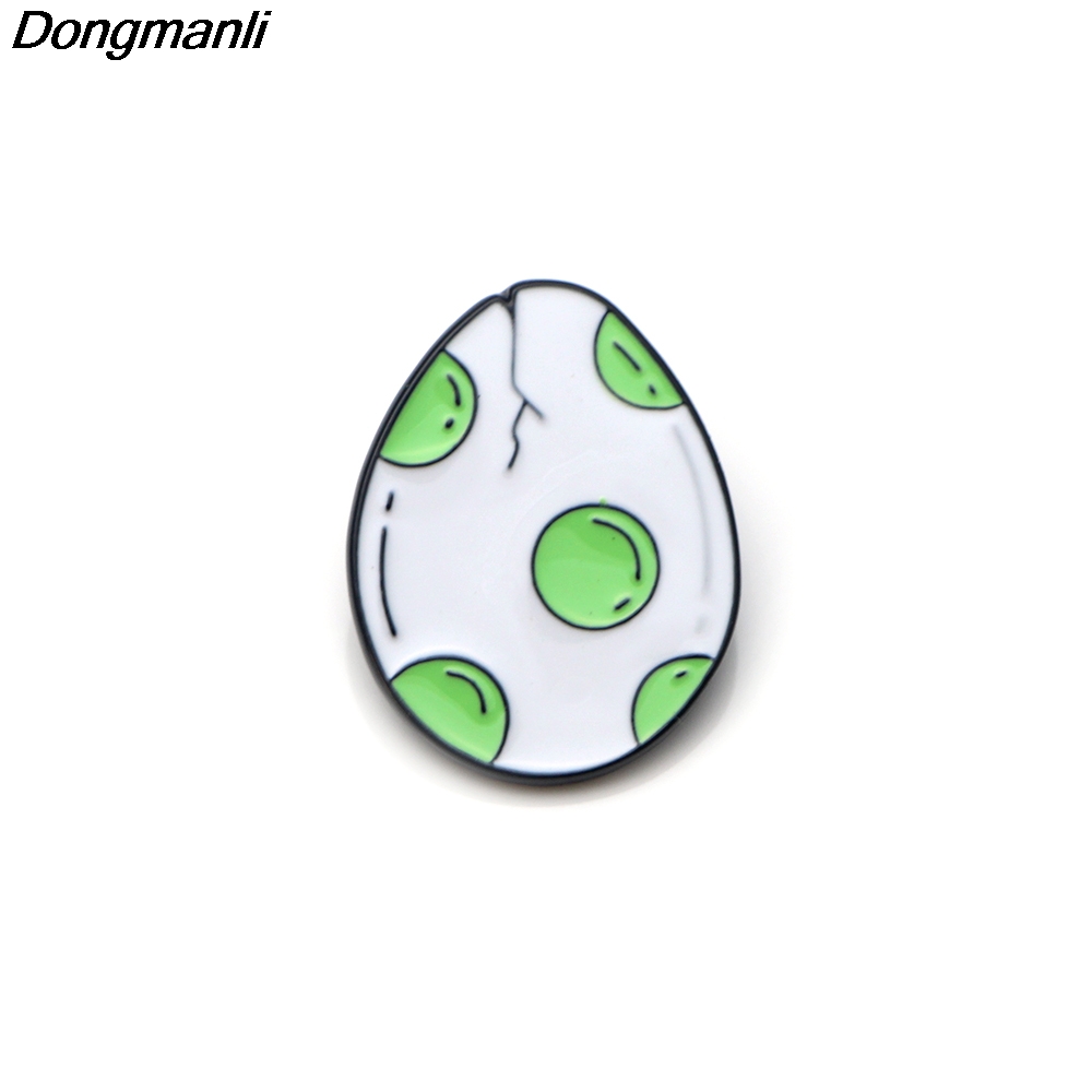 P dongmanli game cute hatching dinosaur yoshi egg enamel pin shirt pins and brooches lapel pin bag badge gift