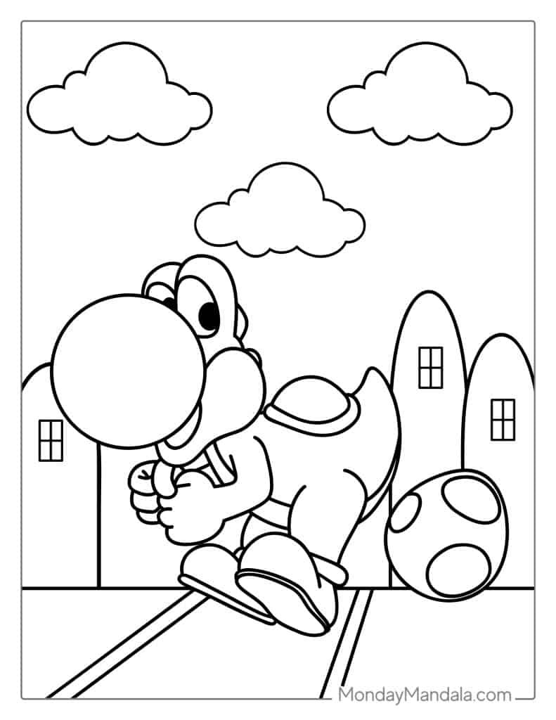 Yoshi coloring pages free pdf printables