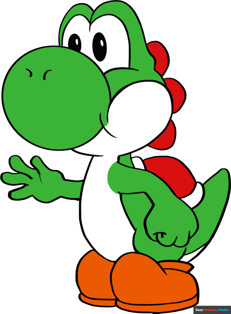 How to draw yoshi from super mario
