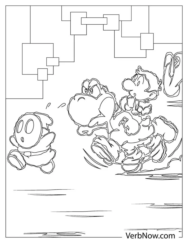 Free yoshi coloring pages book for download printable pdf