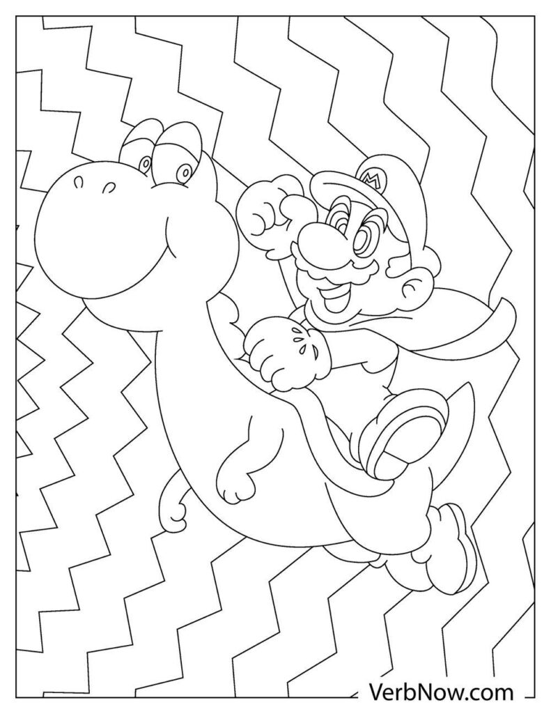 Free yoshi coloring pages book for download printable pdf