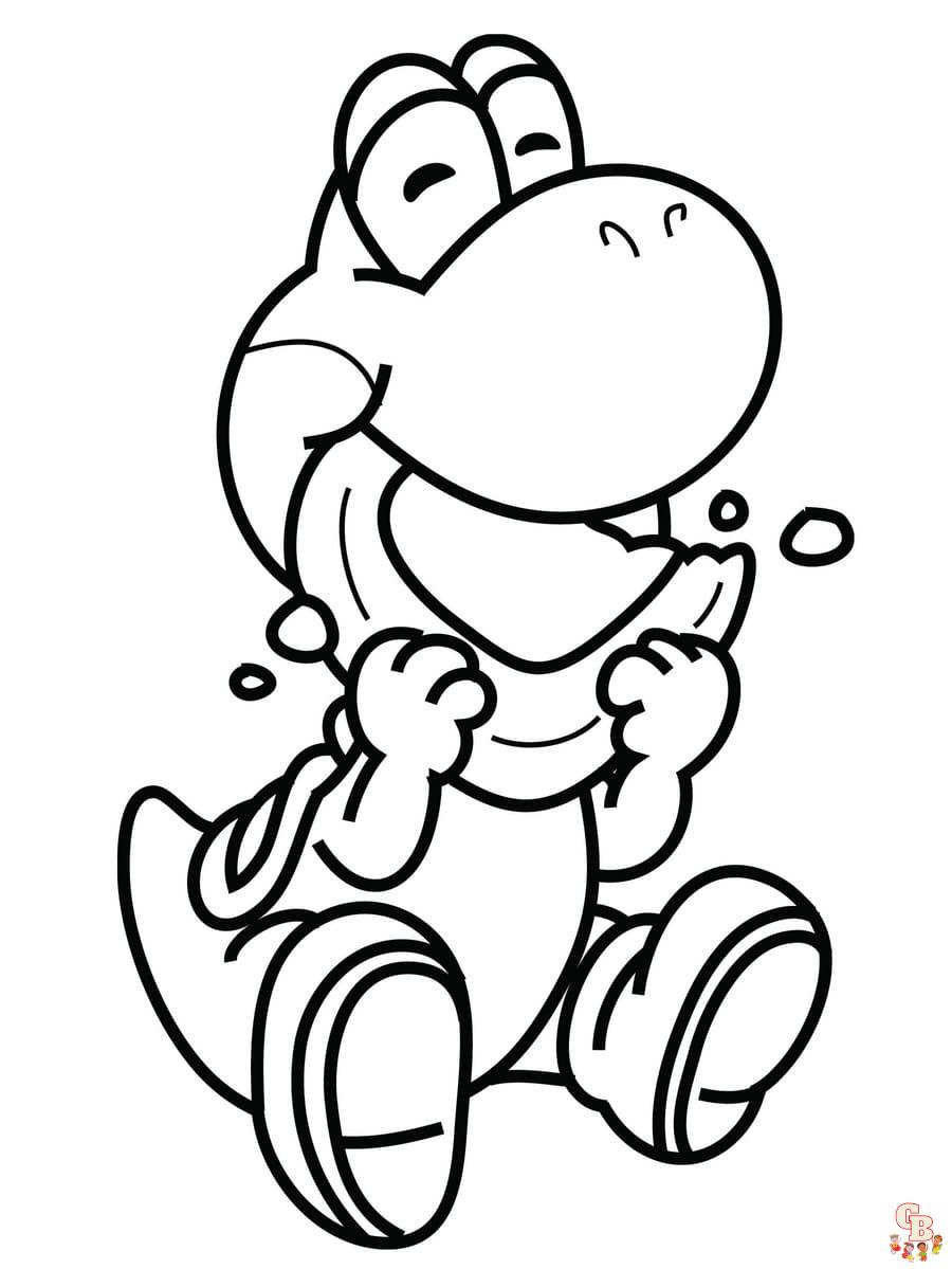 Cute yoshi coloring pages free printable sheets for kids