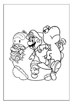 Printable yoshi coloring sheets dive into marios magical world pages