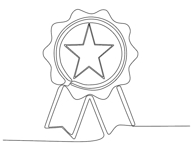 Premium vector coloring page with medal for kids