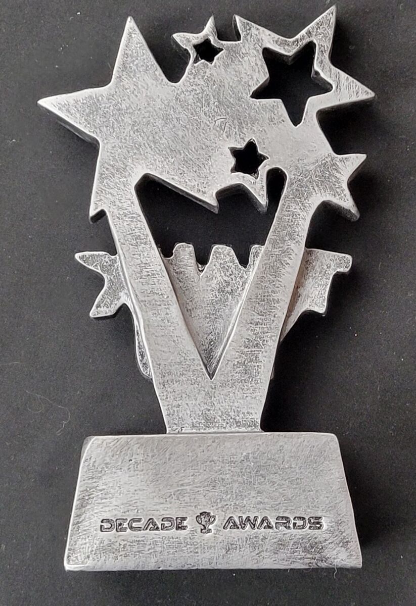 Thank you trophy stars decade award new resin pewter bronze color