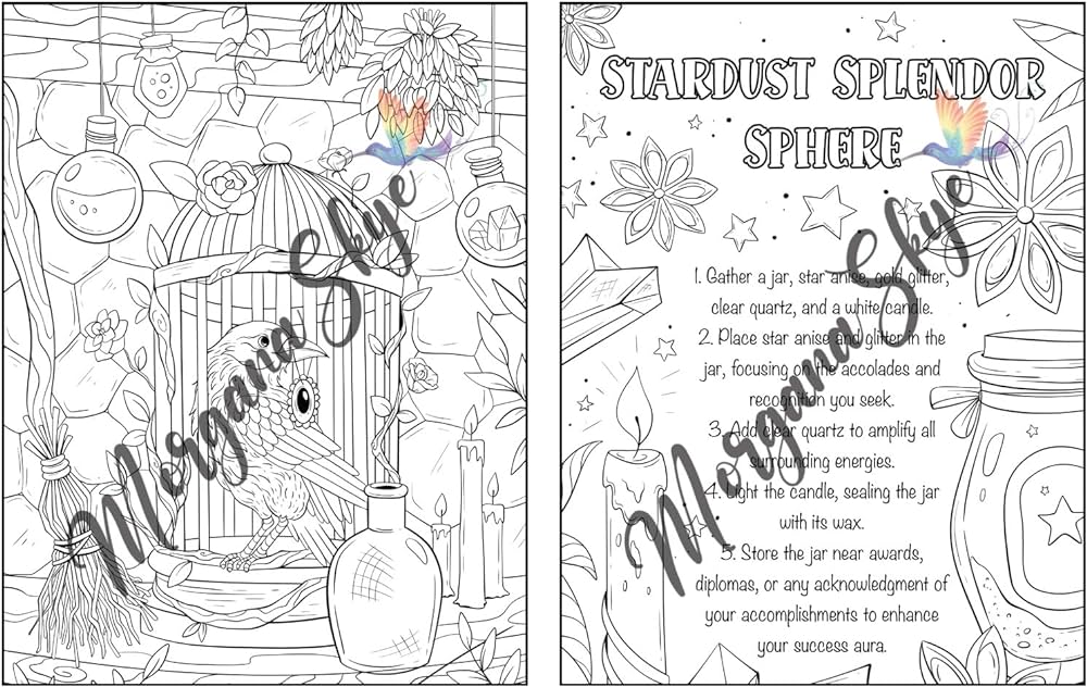 Jar spells coloring book for adults unleash the power of magick with enchanting scenes and potent spells for health success money love and protection skye morgana books