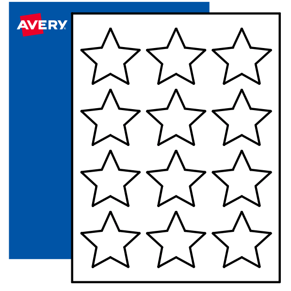 X printable star labels