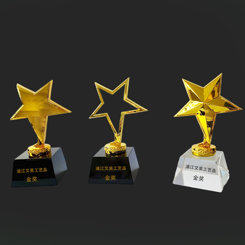 Plastic crystal little star trophy memorative celebration childrens activity gift home decoration pc