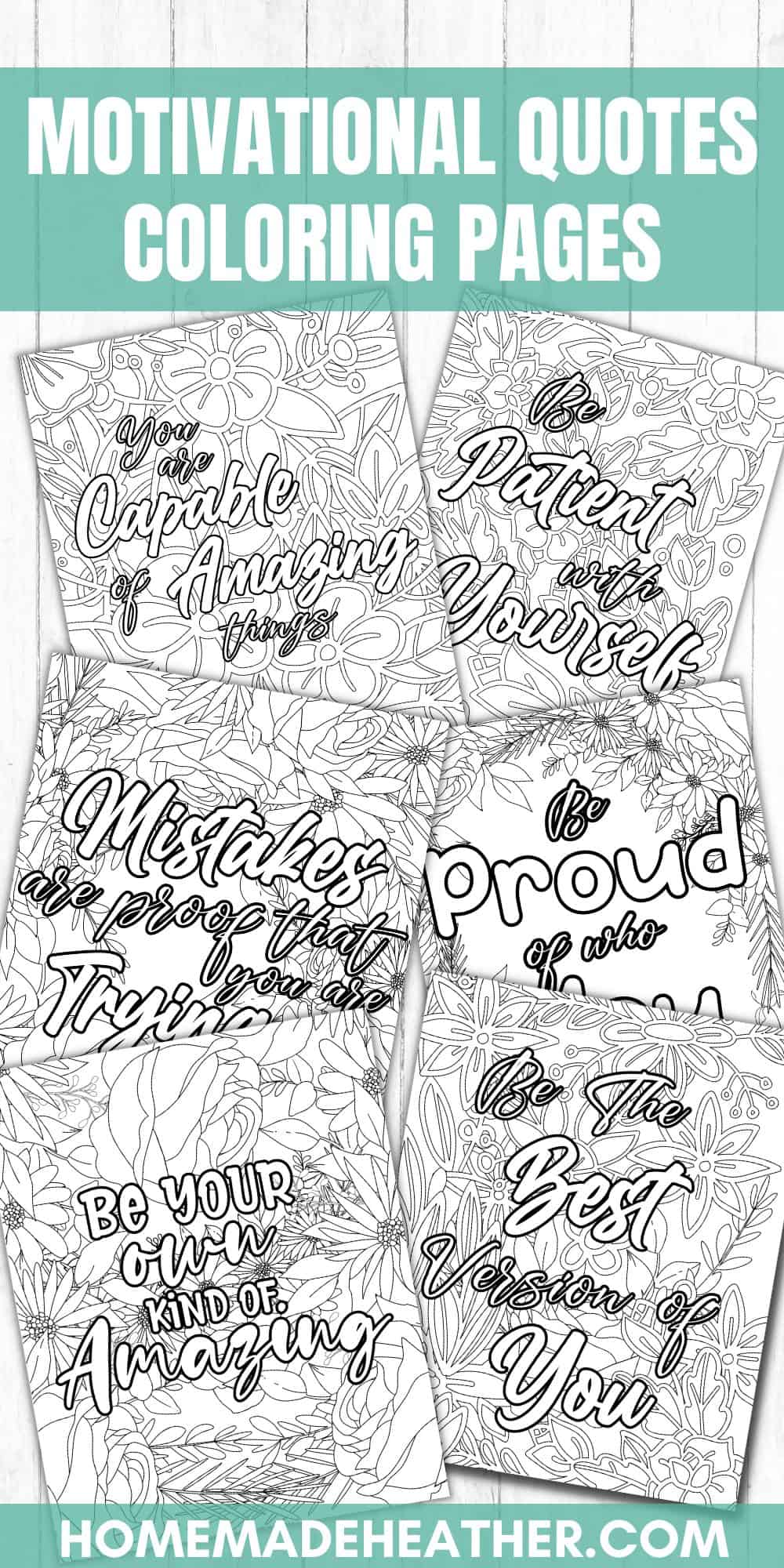 Free motivational quotes coloring pages homemade heather