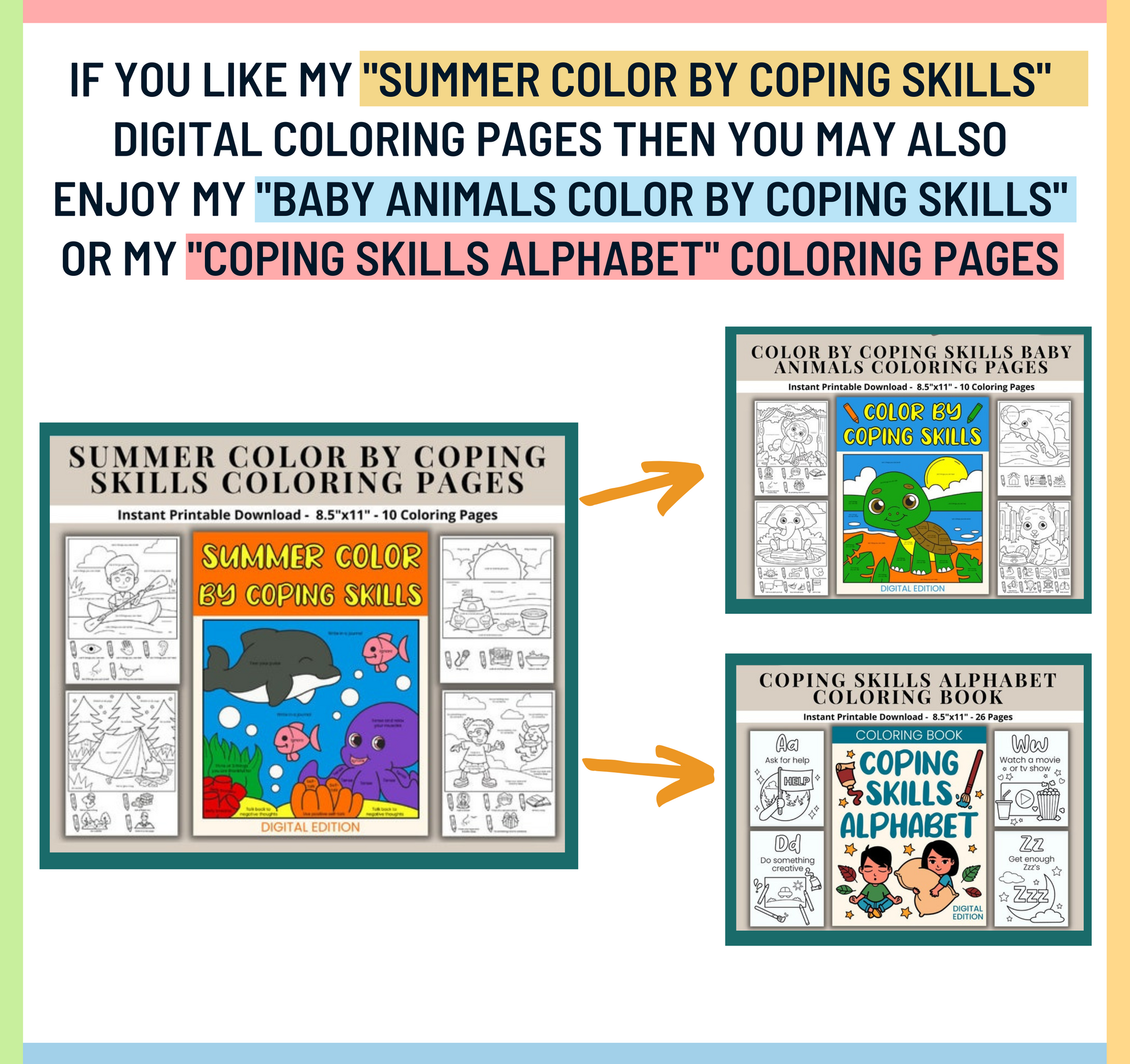 Color by coping skills summer activity â mental health center kids