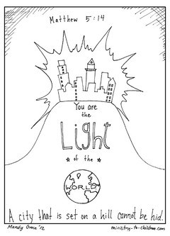 Matt coloring page light the world city on a hill