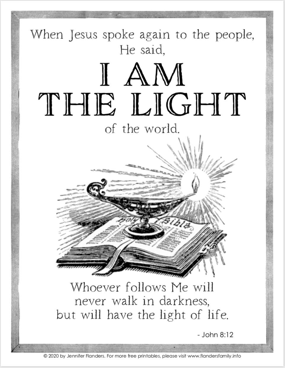 I am the light coloring page