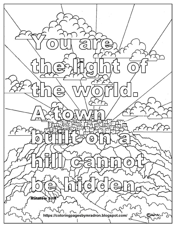 Free matthew print and color page you are the light bible verse bible verse coloring page coloring pages bible verse coloring