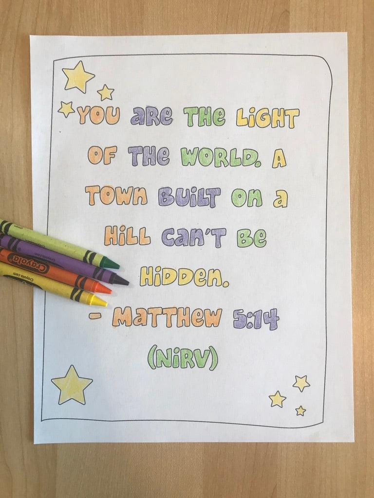 Matthew bible verse coloring page