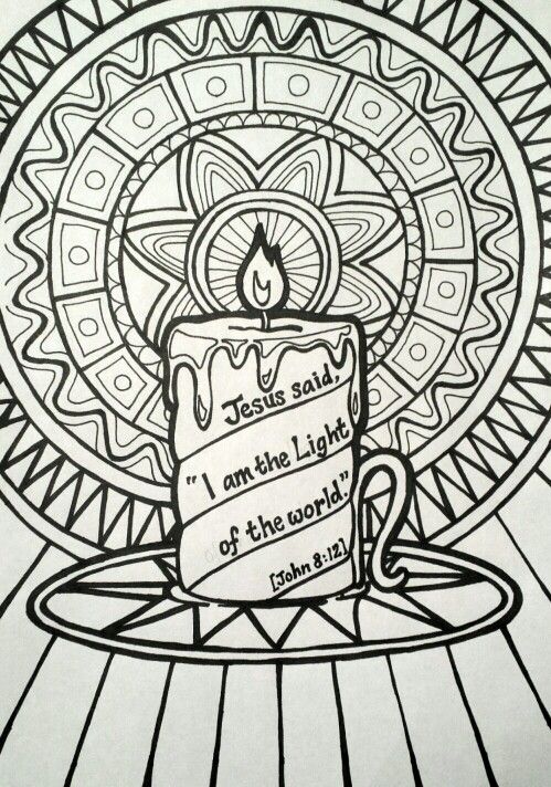 Jesus said i am the light of the world colouring page