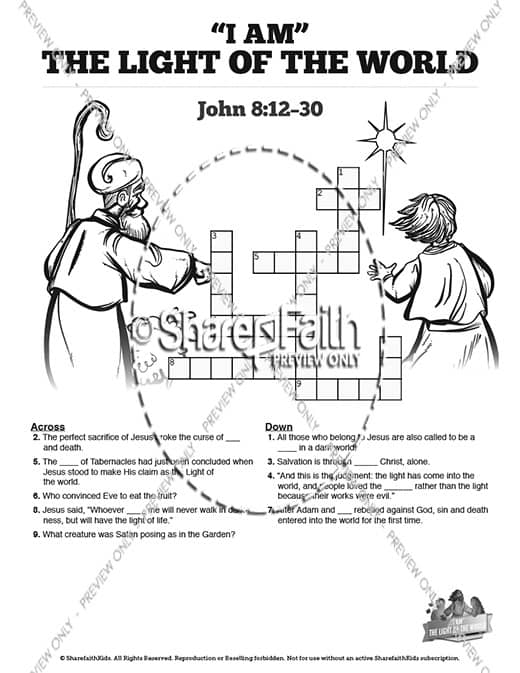 John light of the world sunday school coloring pages â