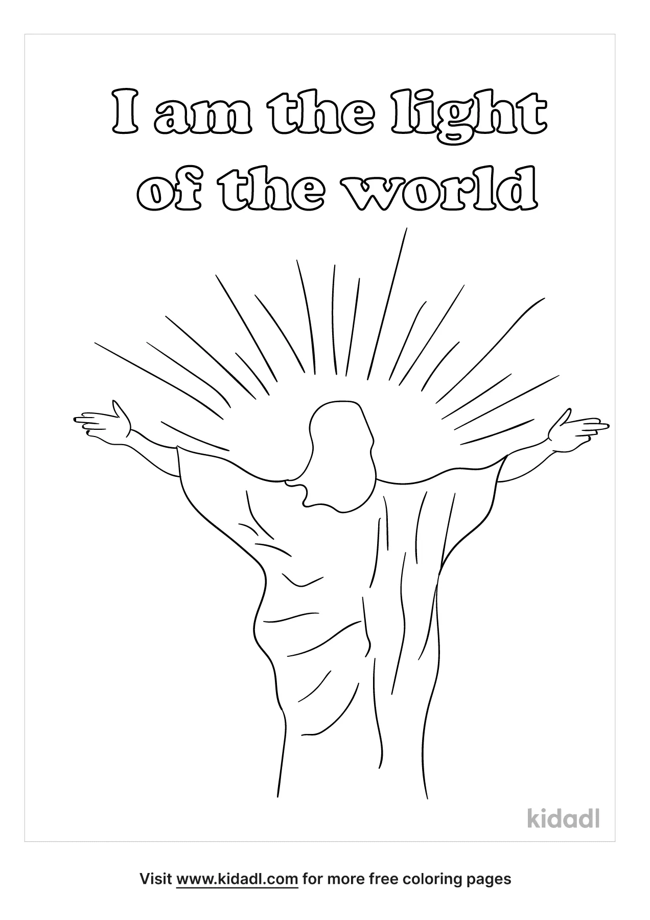 Free i am the light of the world coloring page coloring page printables