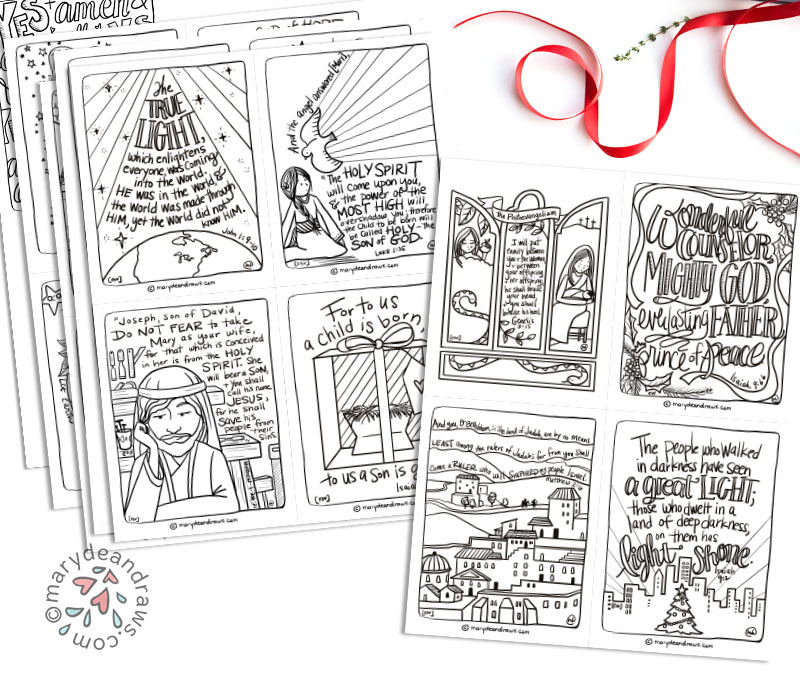 Printable christmas bible coloring pages in sizes days of advent joy
