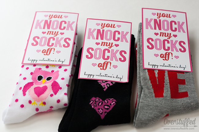 You knock my socks off valentines day printable