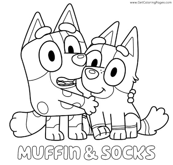 Muffin and socks coloring pages