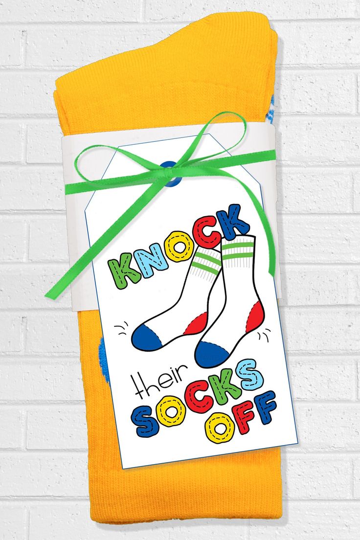 Knock their socks off good luck tags printable socks favor